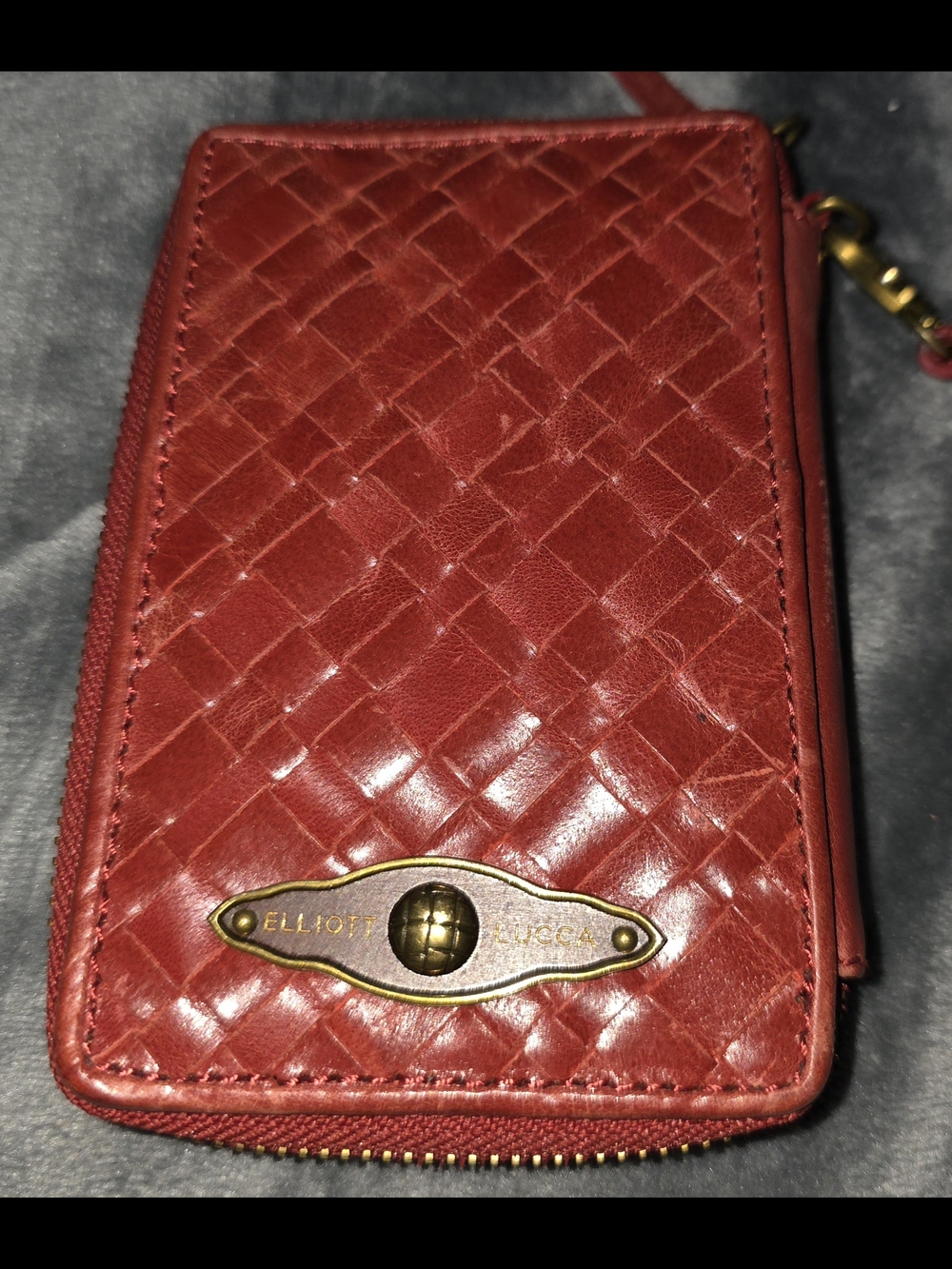 Elliott Lucca Red Quilted Zip Card Wallet